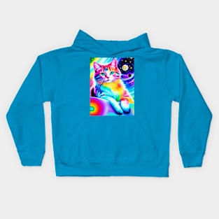 Colorful Cosmic Anime Cat Kids Hoodie